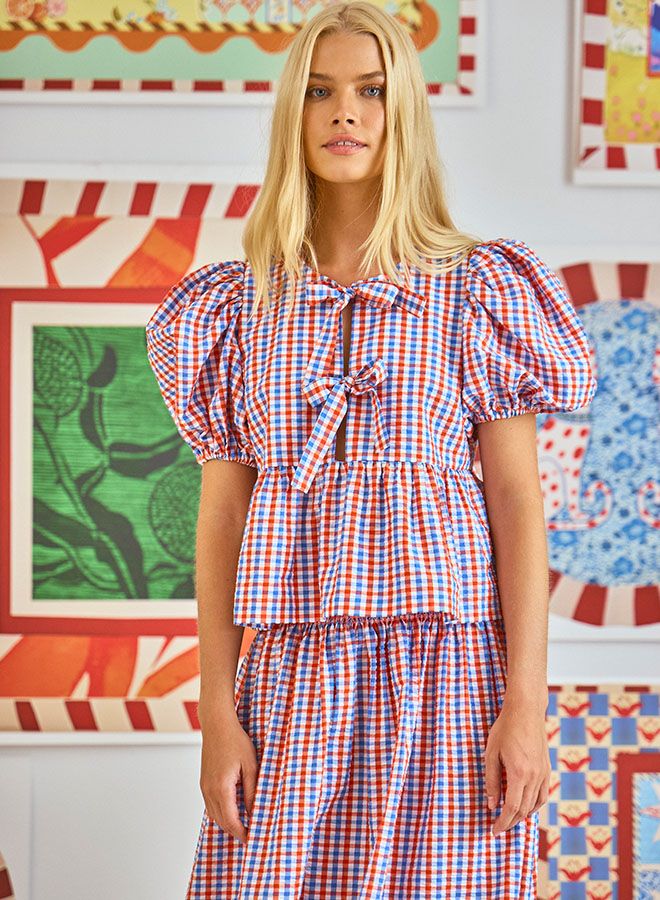 Hunter Bell Carly Top in Lighthouse Gingham