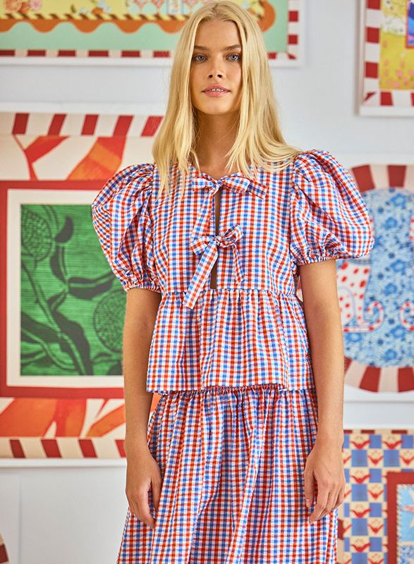 Hunter Bell Carly Top in Lighthouse Gingham