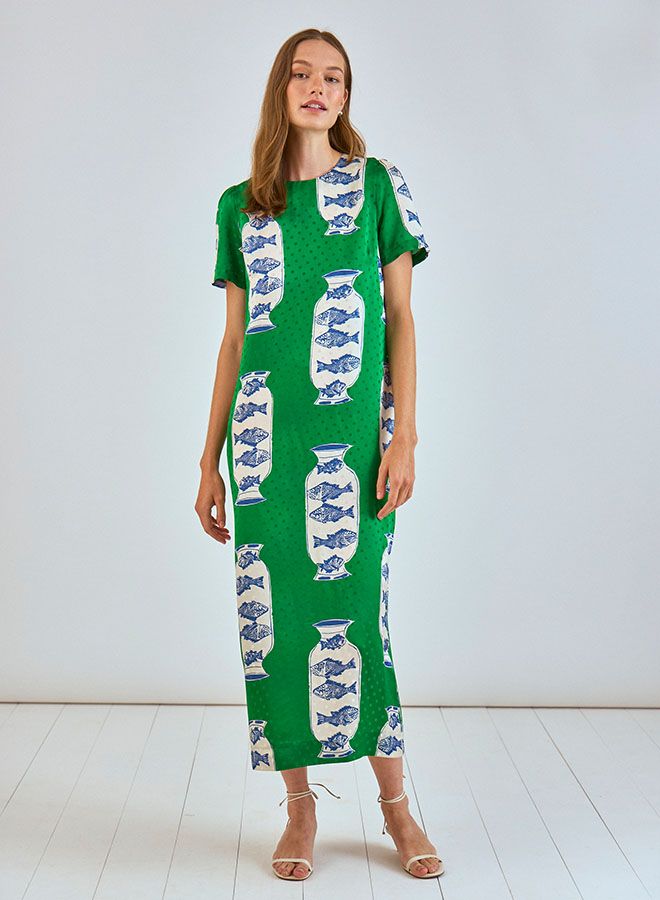Hunter Bell Valerie Dress in Herring Green