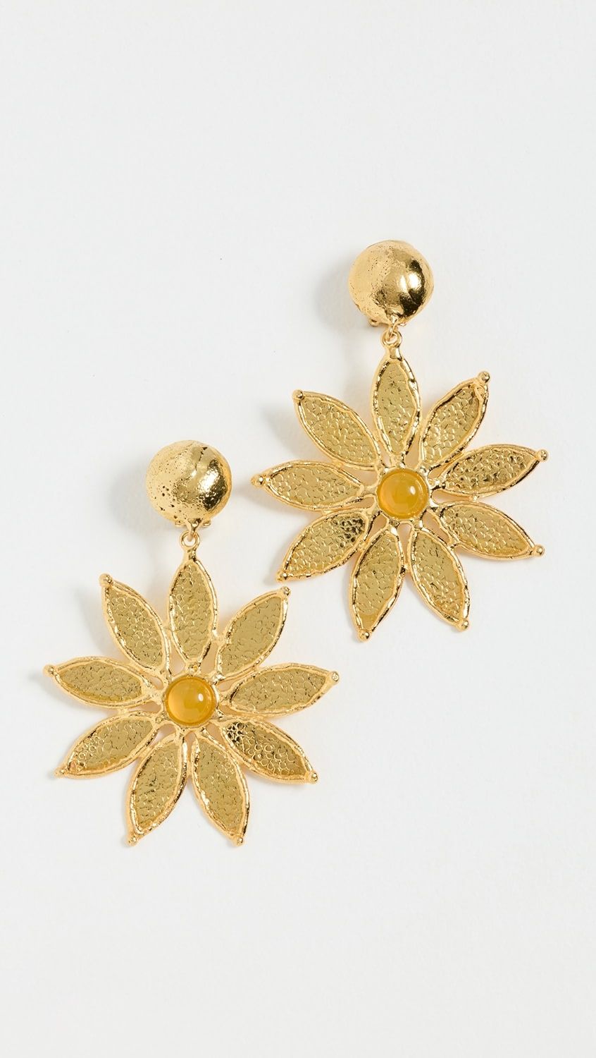 Sylvia Toledano Boucles d&#39;oreille Sunflower in Yellow Onyx