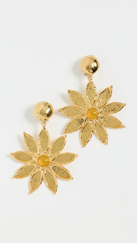 Sylvia Toledano Boucles d&#39;oreille Sunflower in Yellow Onyx
