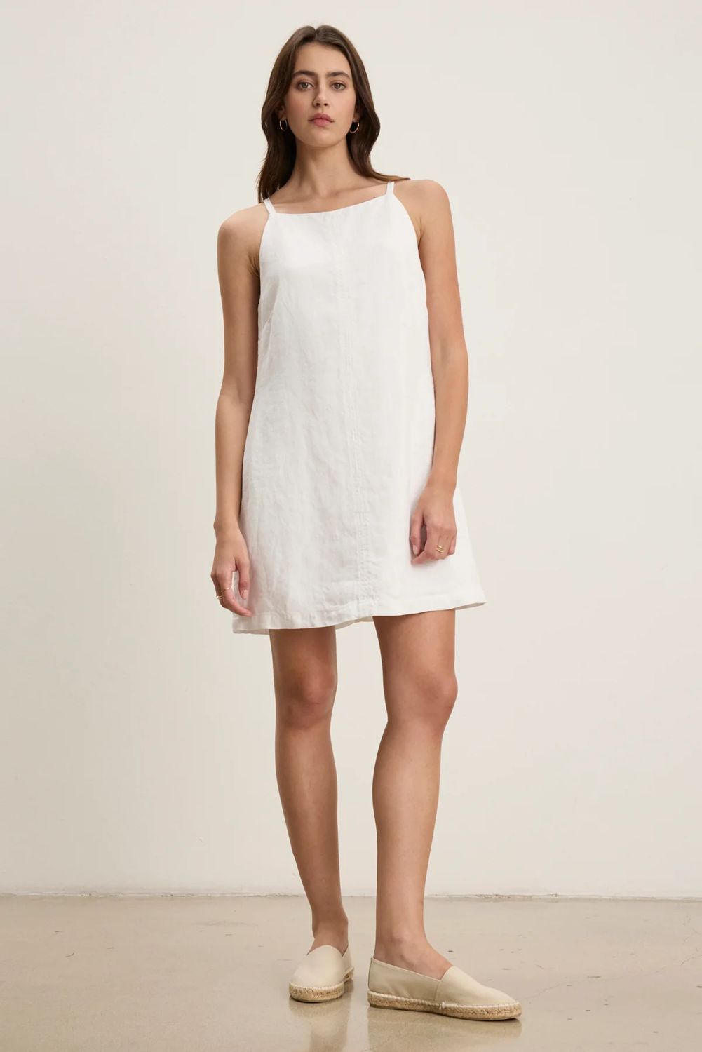 Velvet Nara Dress in White