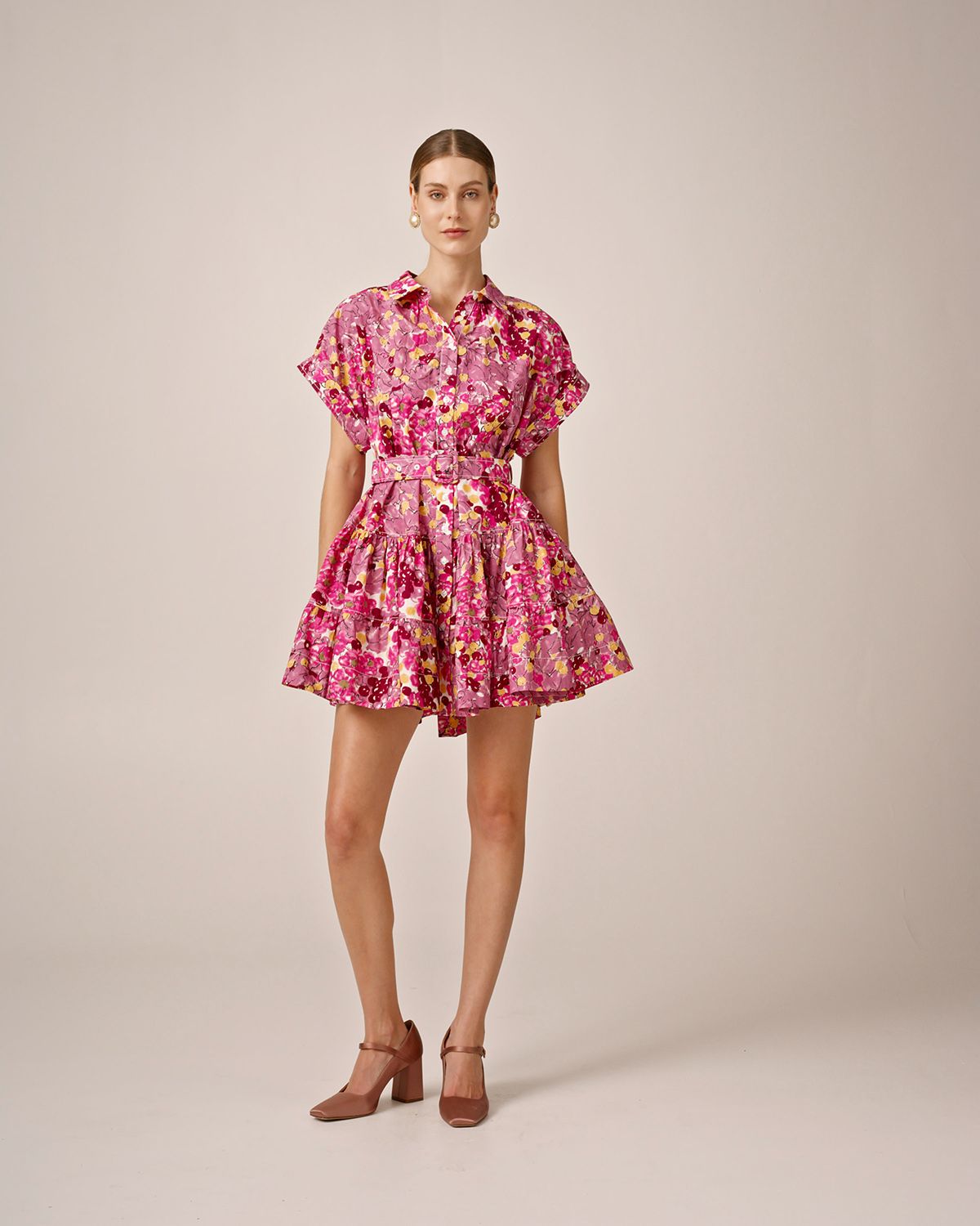 Bytimo Poplin Belt Dress in Bright Field