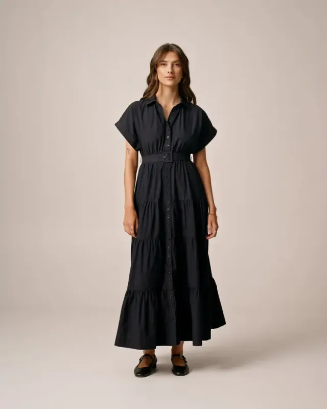 Bytimo Poplin Shirt Dress in Navy