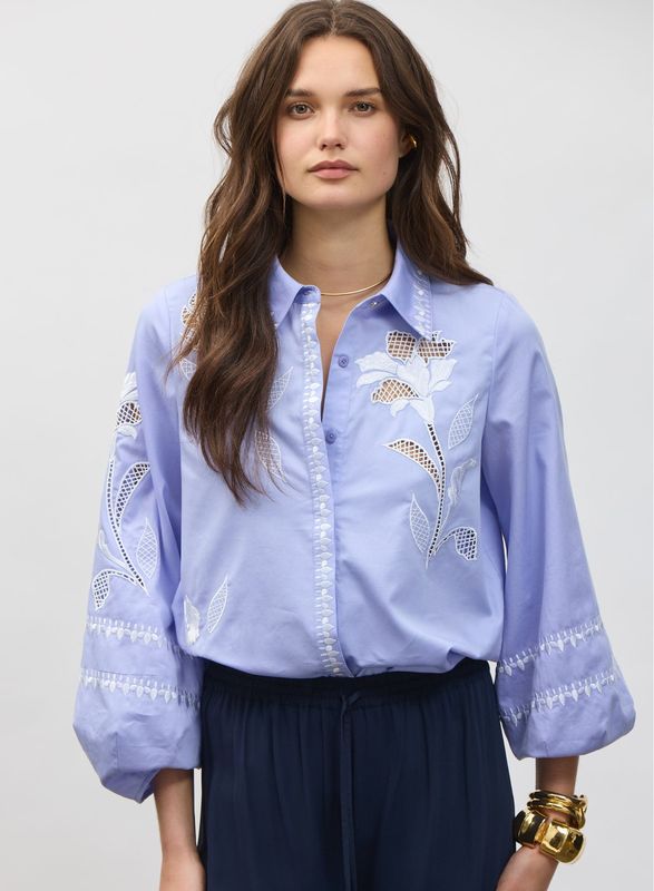 Figue Elaine Top in Lotus Blue