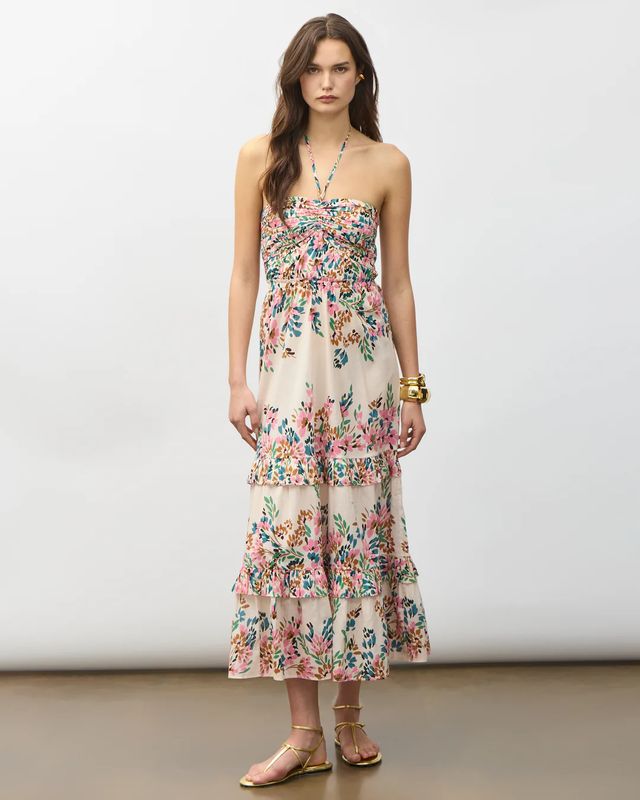Figue June Dress in Confetti Floral Biscotti