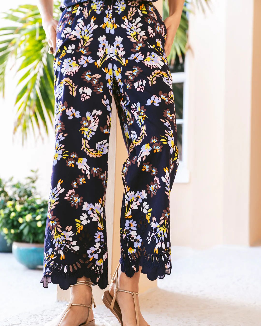 Figue Lizzy Pant in Navy Bouquet