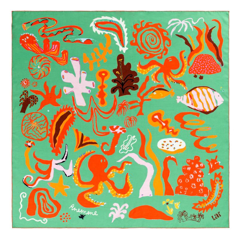 Lar Studio Anemone Green Scarf