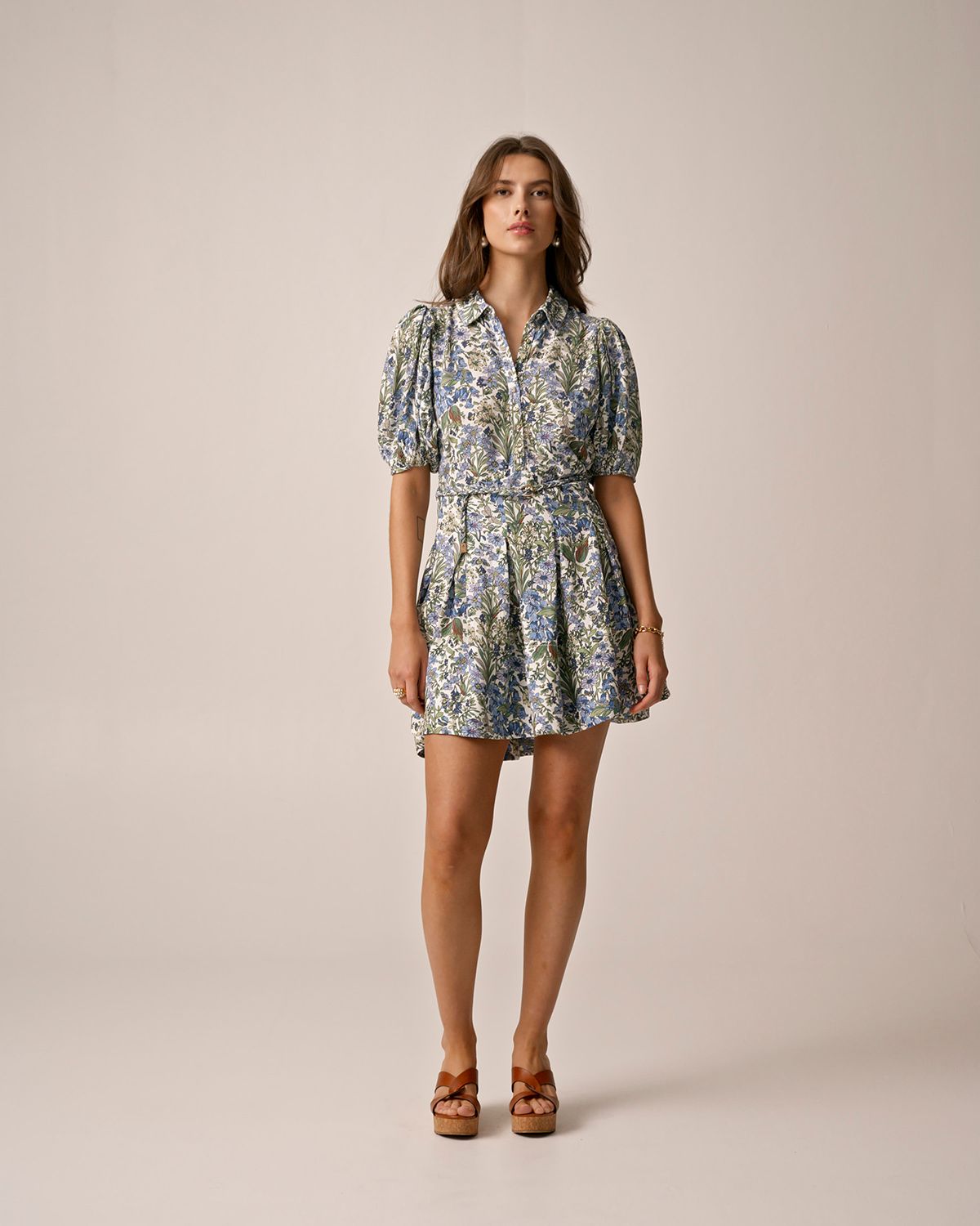 Bytimo Linen Mini Dress in Flora