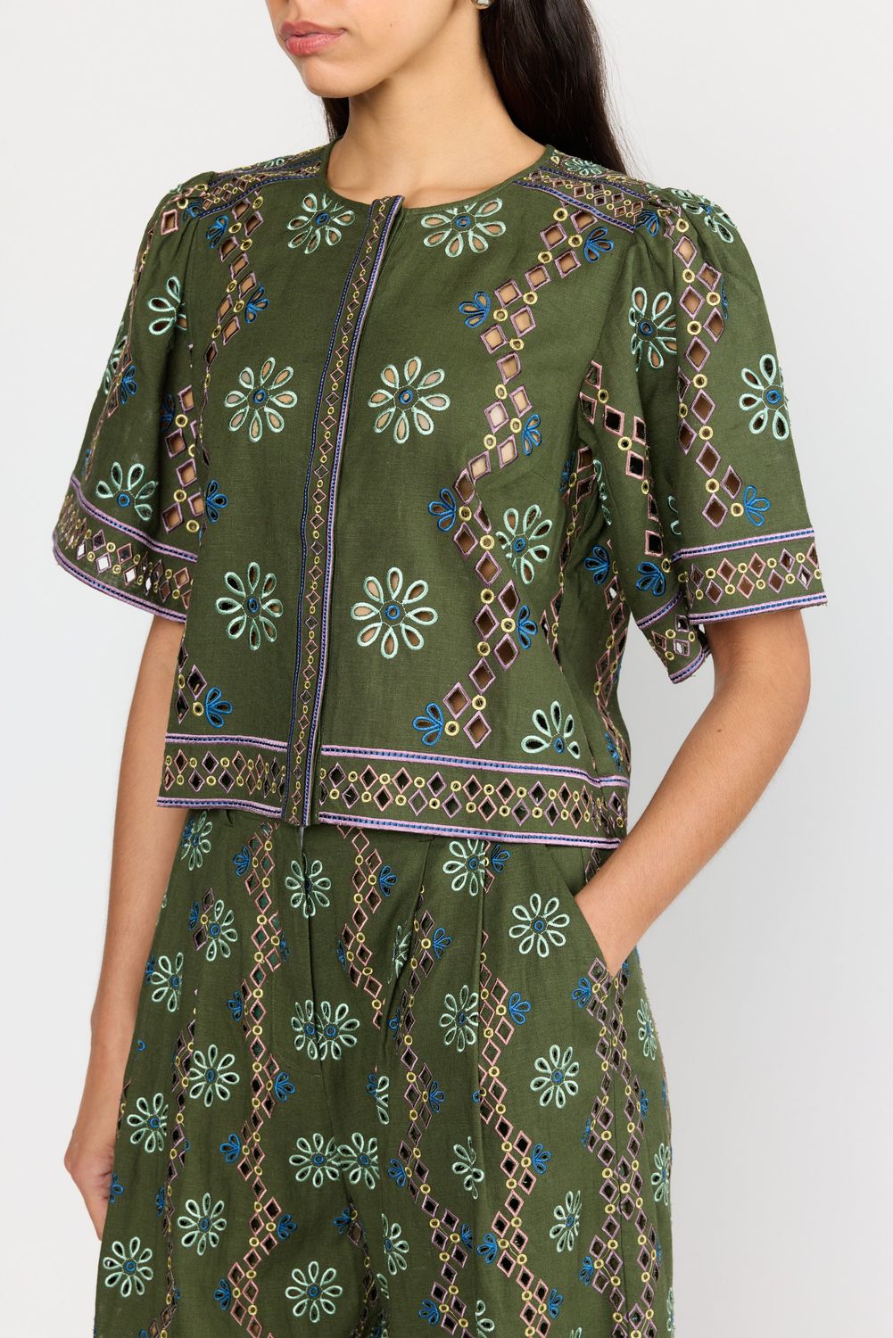 Christy Lynn Ray Top in Capri Olive