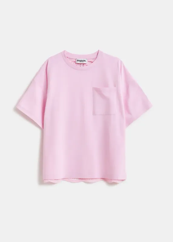 Essentiel Hintern T-Shirt with Lace in Pure Pink