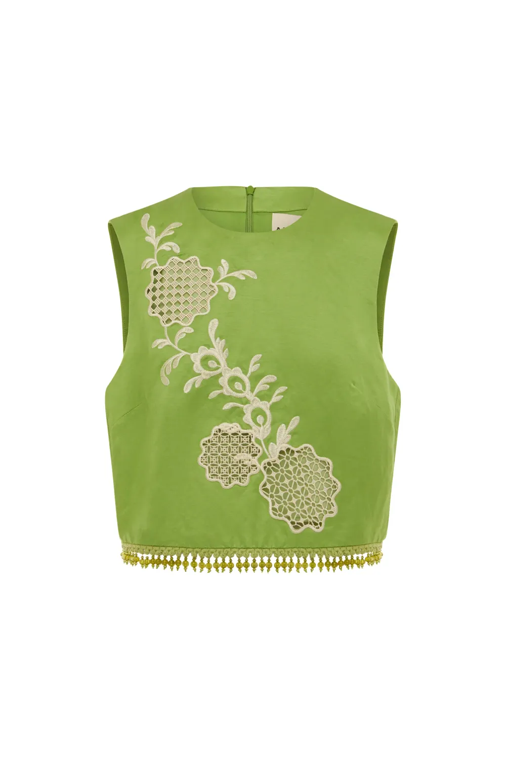 Alemais Luisa Embroidered Top in Green