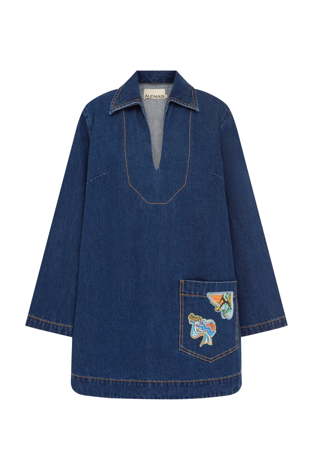 Alemais Speedy Denim Mini Dress in Indigo