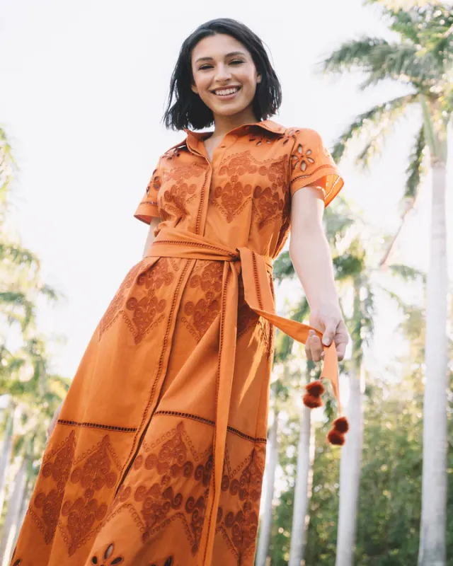 Figue Eva Dress in Burnt Sienna