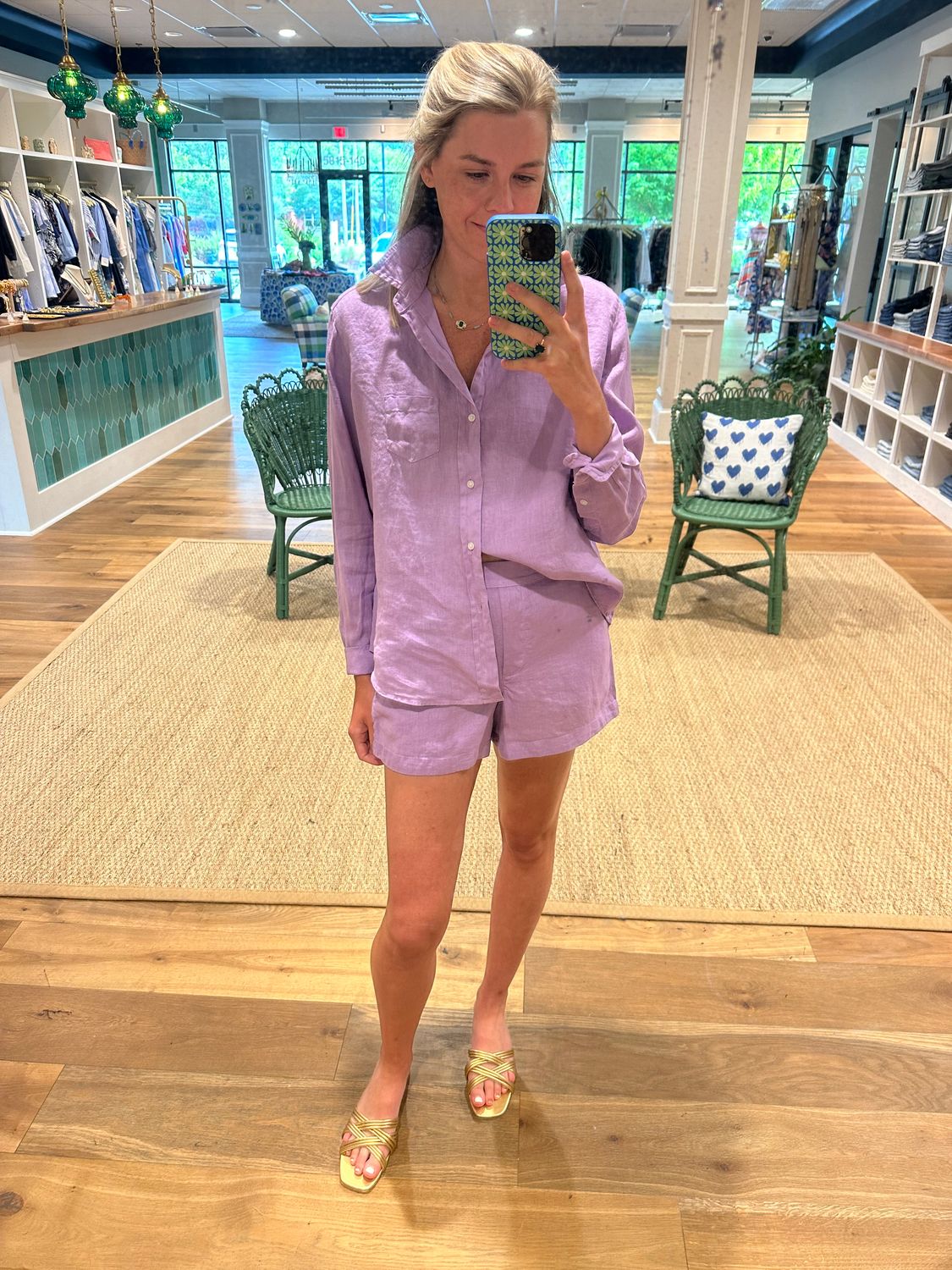 Frank &amp; Eileen Linen Getaway Set in Lilac