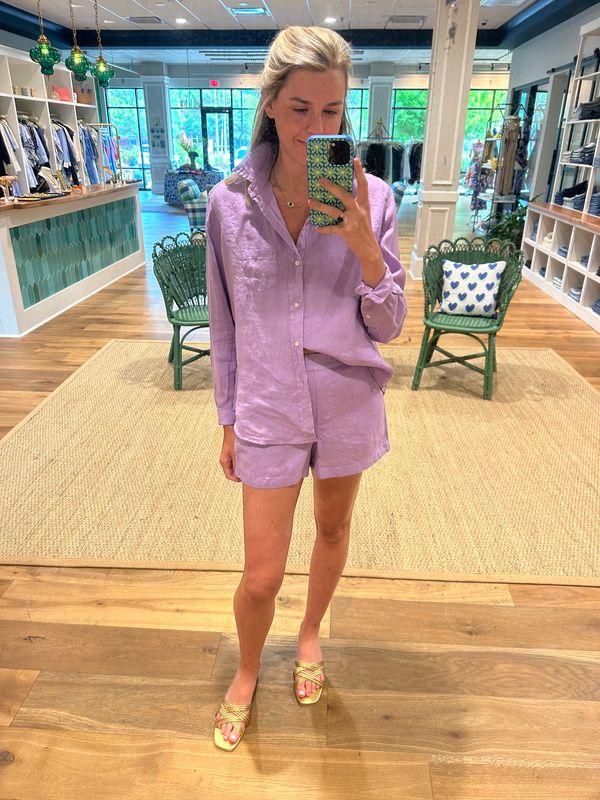 Frank &amp; Eileen Linen Getaway Set in Lilac
