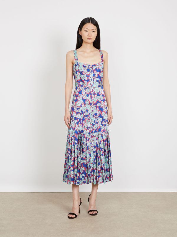 Saloni Karen Dress in Traceri Navy