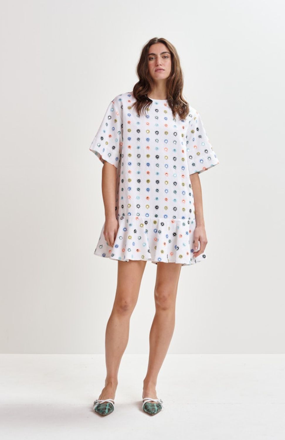 Essentiel Iherko Mirror Embo Minidress in Combo2 White