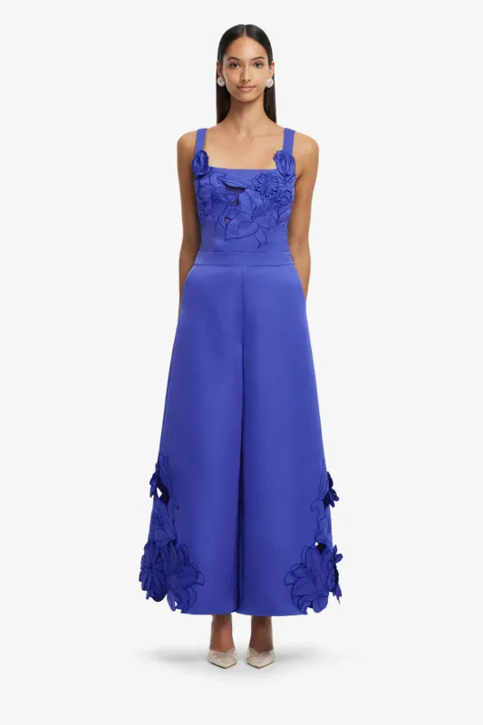 Leo Lin Theodora Applique Pants in Lapis