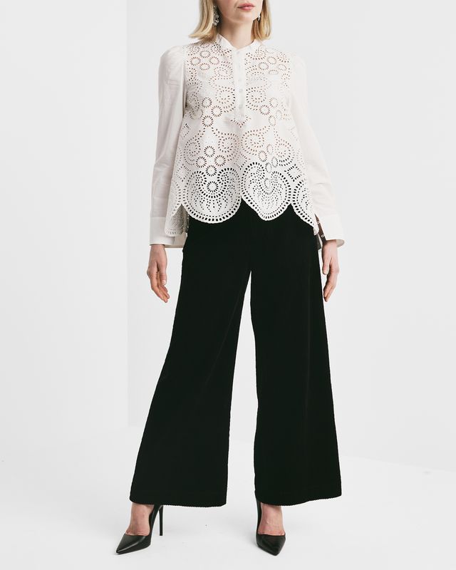 Bytimo Poplin Decorated Blouse in White