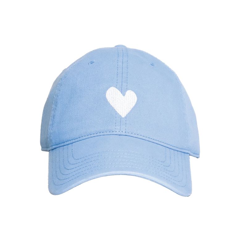 Kerri Rosenthal Embroidered Heart Hat in Light Blue
