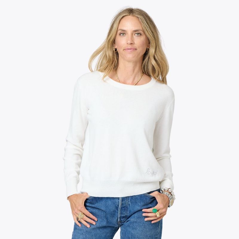 Kerri Rosenthal Patchwork Cotton Pullover in White