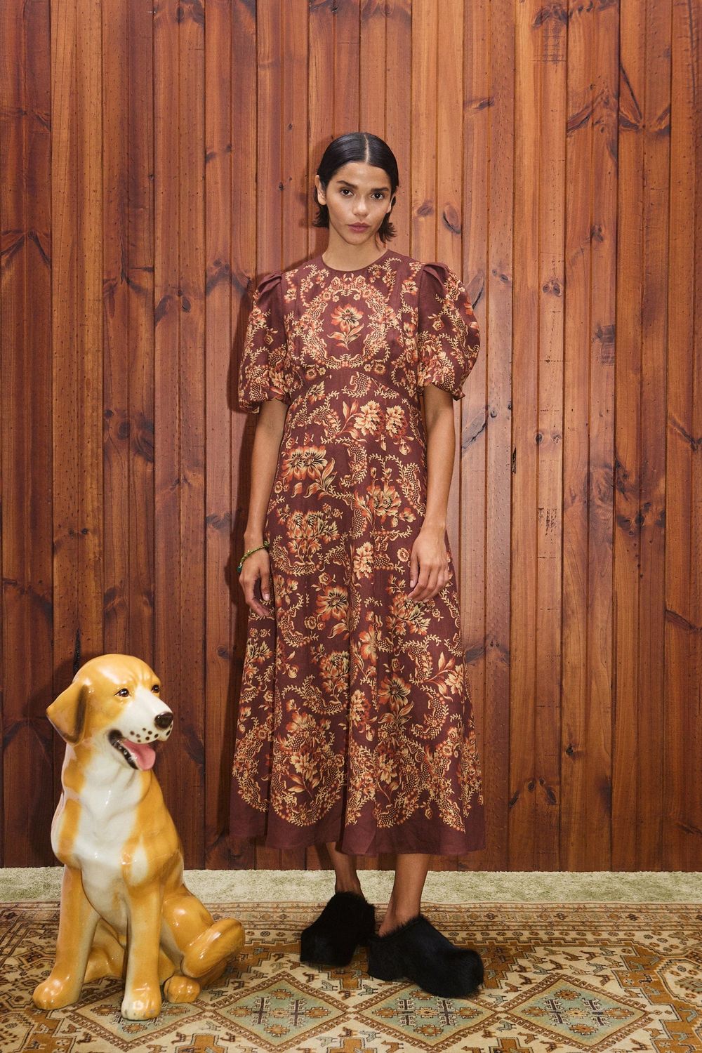 Alemais Seraphina Midi Dress in Burgundy