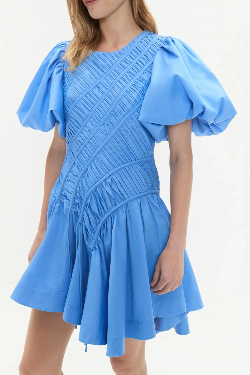 Aje Wisteria Mini Dress in Mist Blue