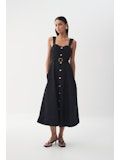 Aje Clay Belted Midi Dress in Black