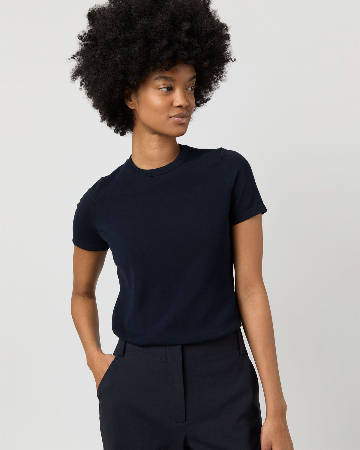 Ann Mashburn Lee Tee in Navy