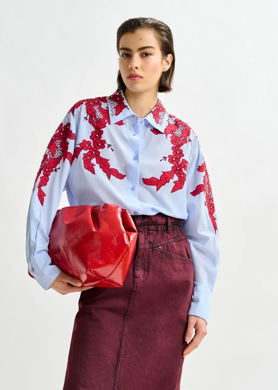 Essentiel Ishimbay Embroidered Top in Santa Claus