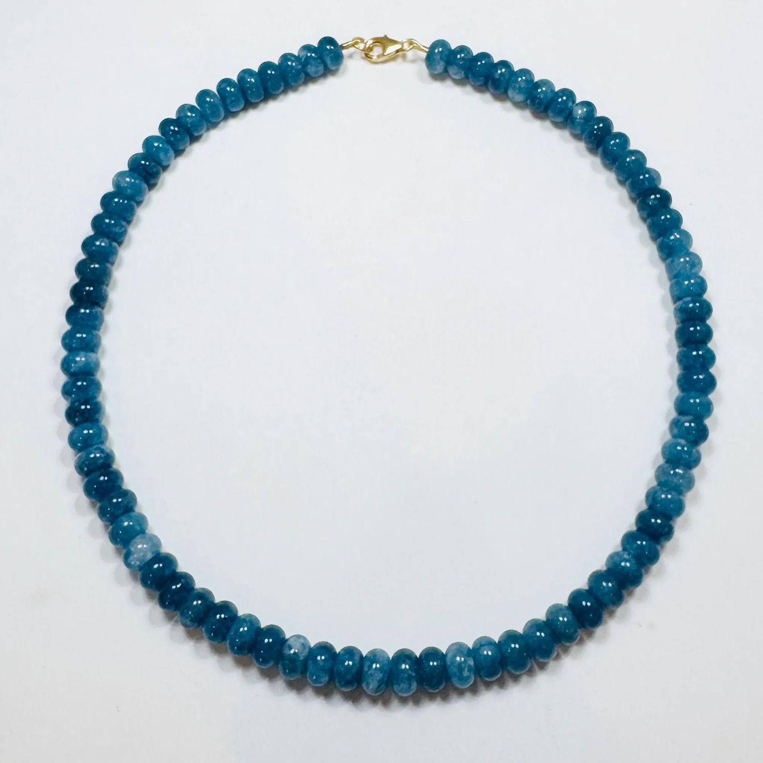 Theodosia Peacock Blue Angelite Candy Necklace