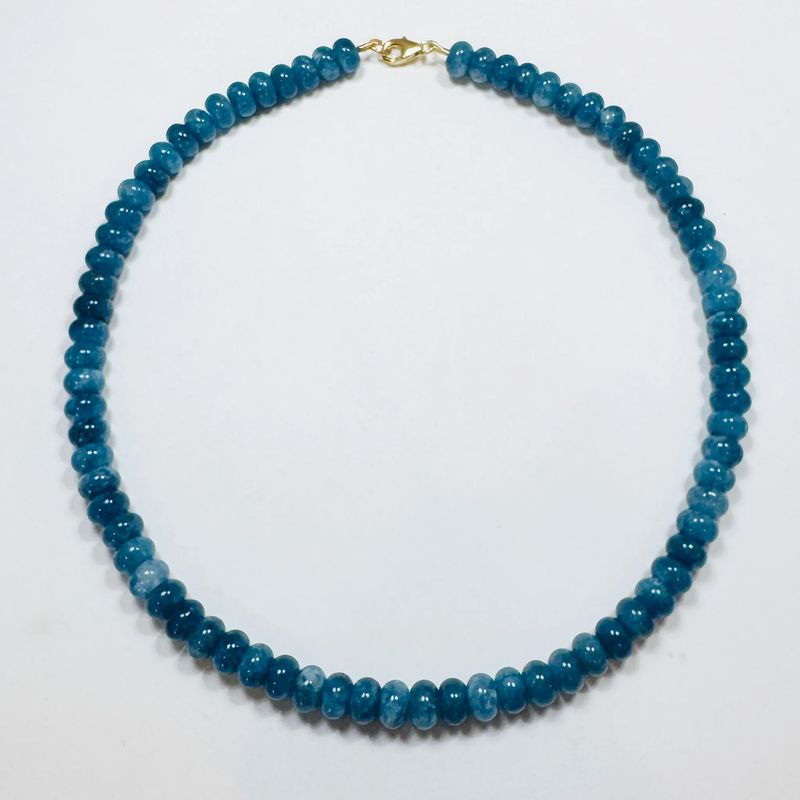 Theodosia Peacock Blue Angelite Candy Necklace