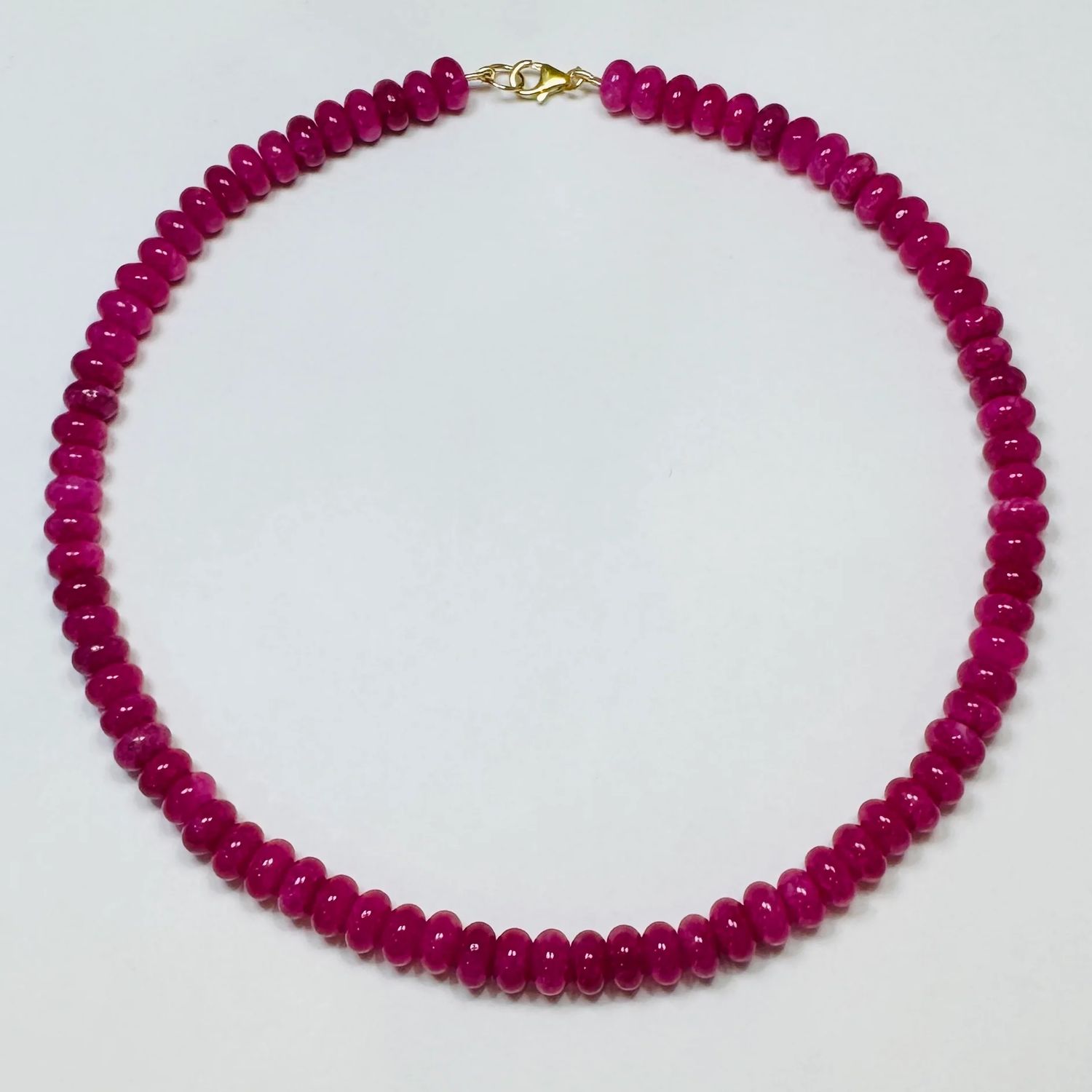 Theodosia Raspberry Angelite Candy Necklace