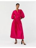 Ann Mashburn Adah Pintuck Skirt in Fuchsia Washed Silk Shantung