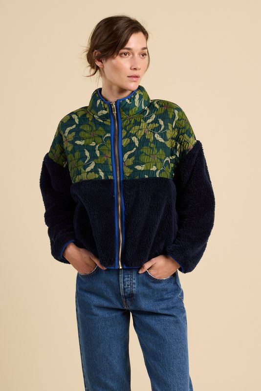 Trovata Lennox Zip Up in Green Canopy