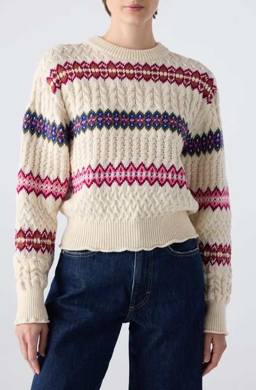 AMO Jemma Sweater in Bone Multi