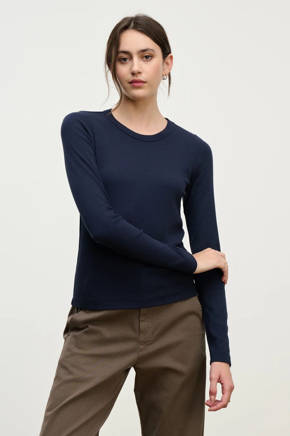 Velvet Lotta Long Sleeve Tee in Navy