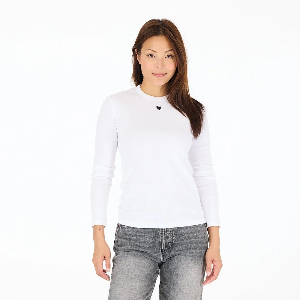 Kerri Rosenthal Long Sleeve Rib Tee in White