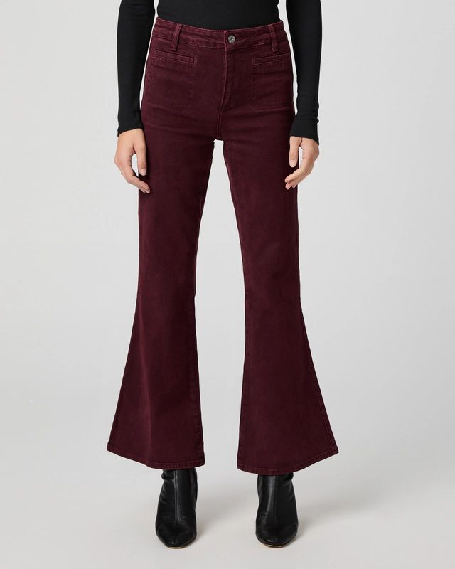 Paige Marlow Skimmer Flare in Vintage Dark Oxblood