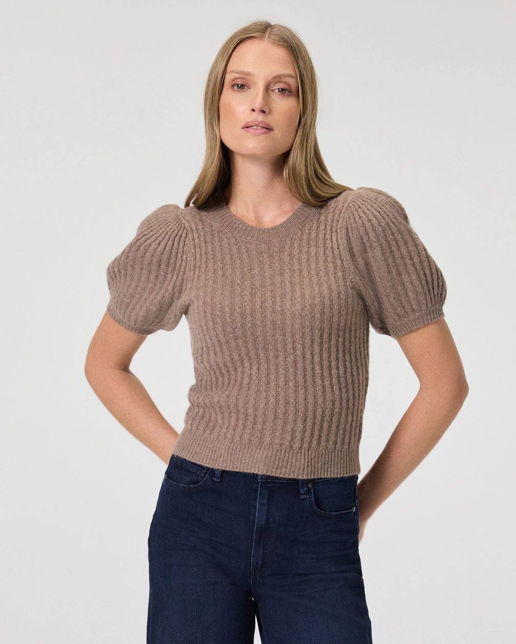 Paige Lucerne Top in Heather Brown