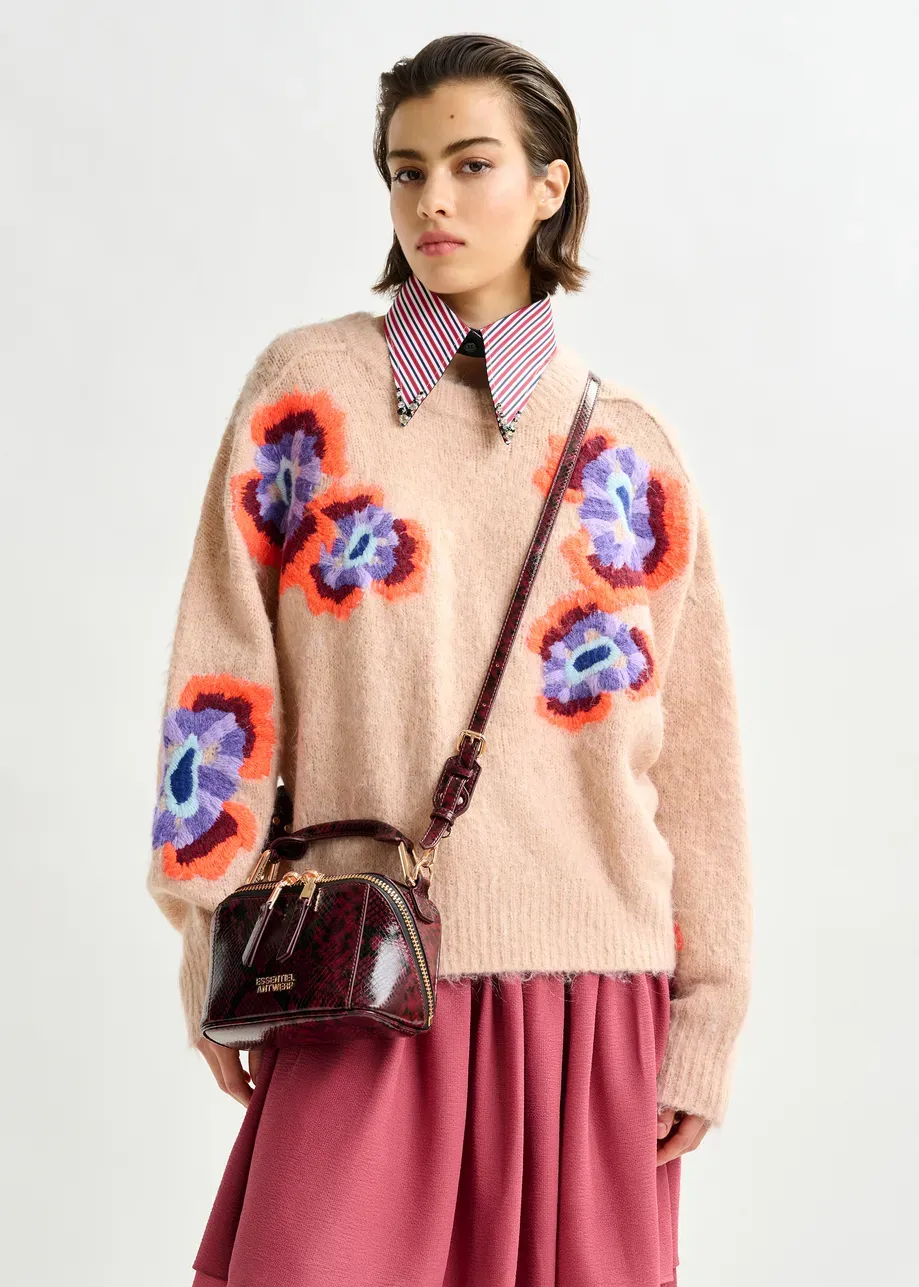 Essentiel Impossible1 Embroidered Knit in Fudge Frappe