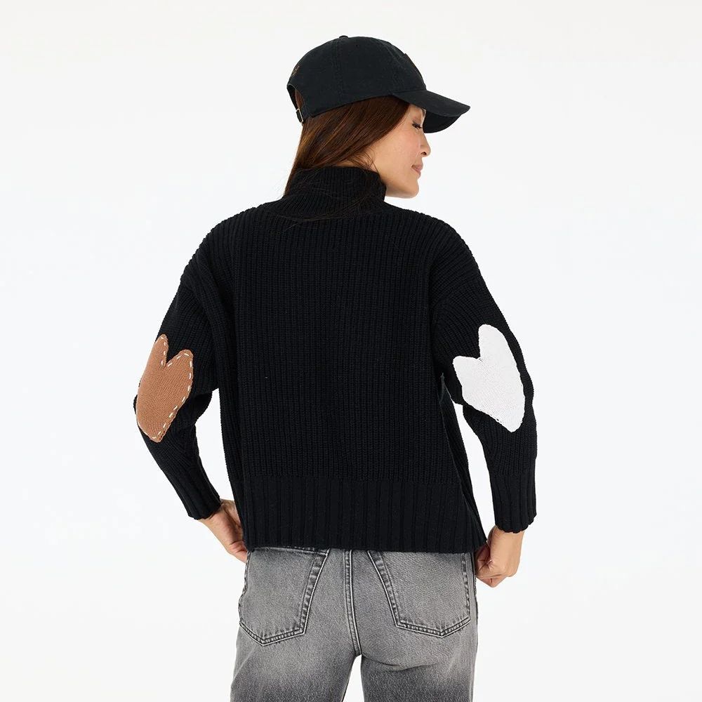 Kerri Rosenthal Marlow Imperfect Heart Sweater in Black