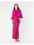 Ann Mashburn Araina Blouse in Magenta Silk Crepe de Chine