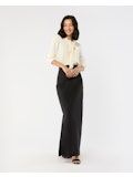 Ann Mashburn Long Pencil Skirt in Black Silk