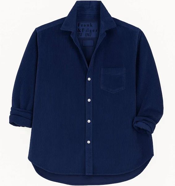 Frank &amp; EIleen Relaxed Button Up Shirt in Washed Navy Corduroy
