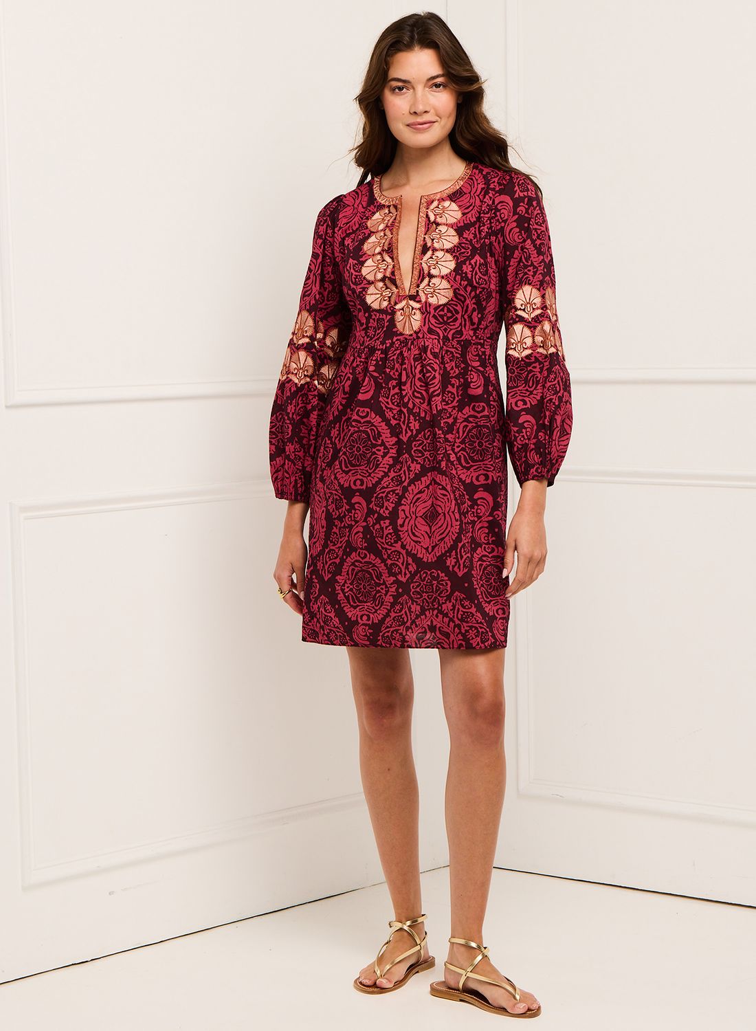 Figue Lucie Dress in Ornamental Tapestry Mulberry
