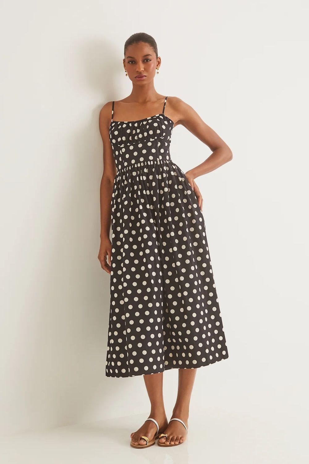 Cara Cara Alba Midi Dress in Joelle Dot Black