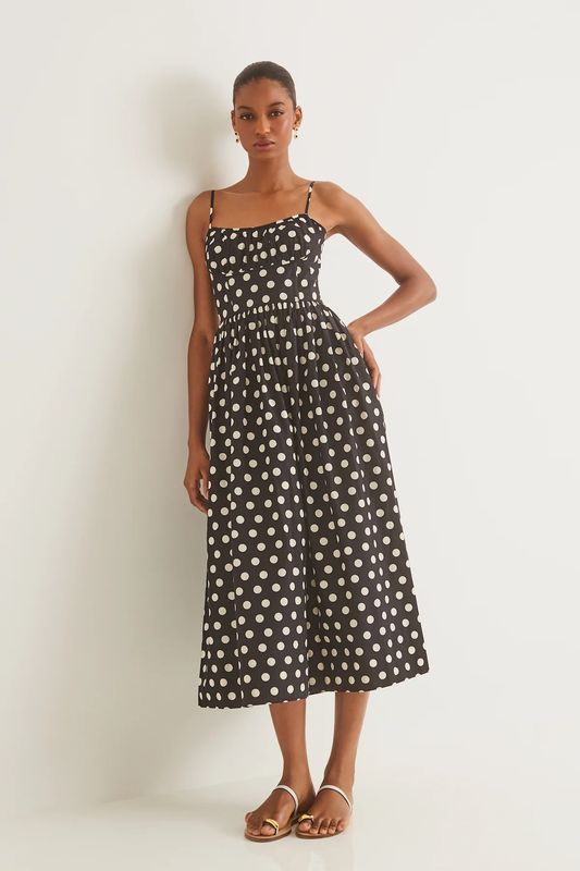 Cara Cara Alba Midi Dress in Joelle Dot Black