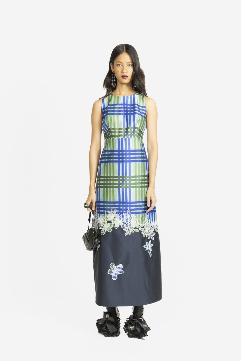 Lovebirds Elan Dress in Tartan Print &amp; Navy